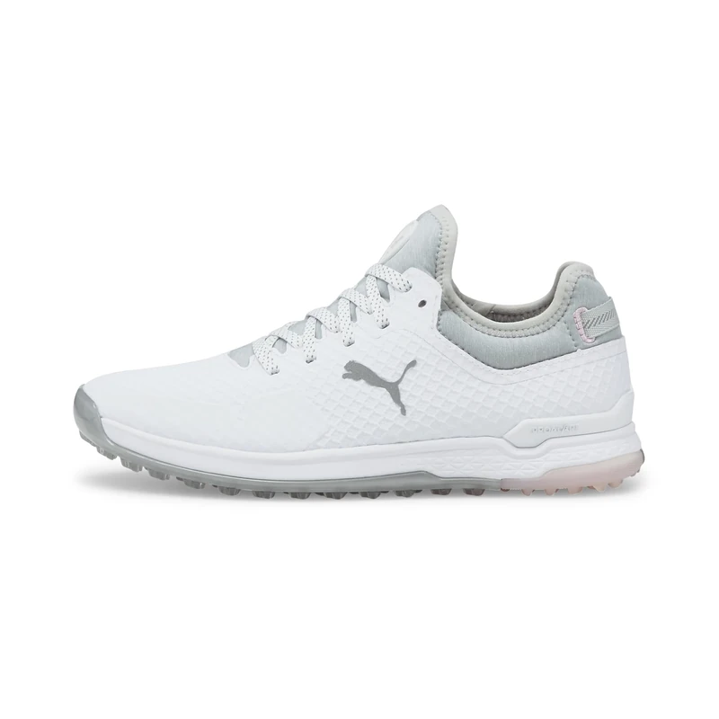 PUMA Women's Proadapt Alphacat Golf Shoe, White Silver/Pink Lady, 3.5 UK