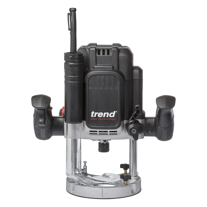 Trend T12 1/2 Inch Variable Speed Workshop Router, Perfect for Lock Fitting, Worktop Joints & Timber Profiling, 2100W, 110V, Black, T12ELK