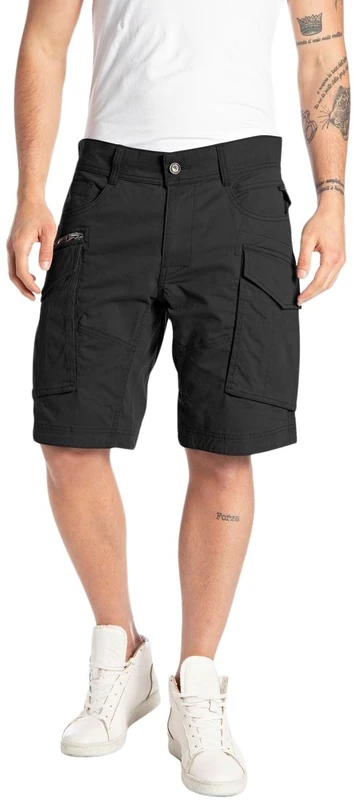 REPLAY Herren Cargo-Shorts Joe Short Regular-Fit mit Stretch, Black 098 (Schwarz), 30W