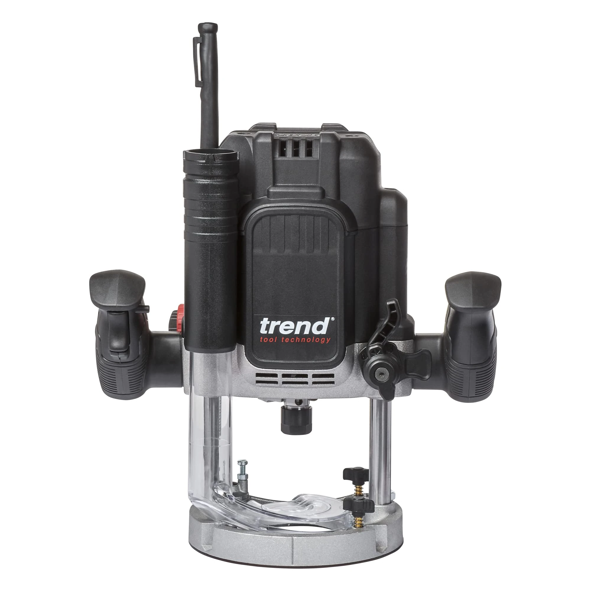 Trend T12 1/2 Inch Variable Speed Workshop Router, Perfect for Lock Fitting, Worktop Joints & Timber Profiling, 2300W, 240V, Black, T12EK