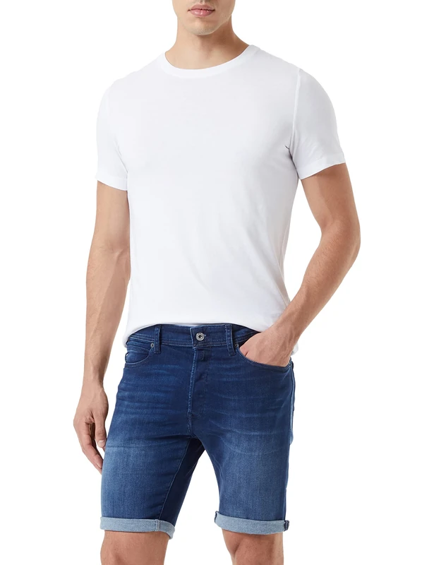 Replay Herren Jeans Shorts RBJ 901 Tapered-Fit mit Power Stretch, Medium Blue 009 (Blau), 34
