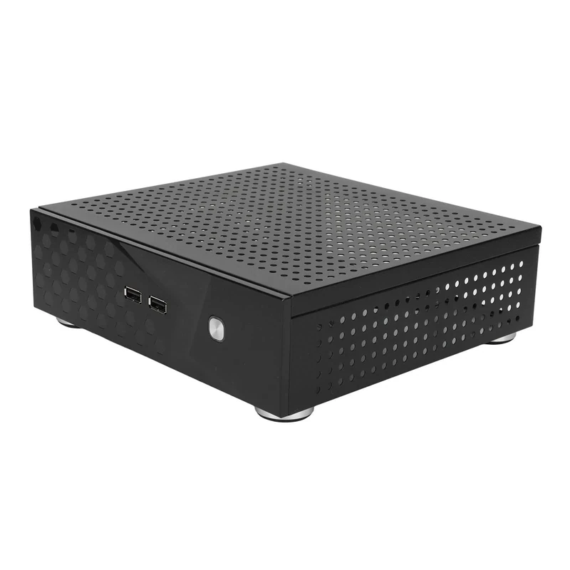 C60 Mini ITX HTPC Desktop Computer Chassis, DIY Mini ITX Aluminum Alloy HTPC Case Frame, Good Heat Dissipation, Compact Mini HTPC Case for Home Video Computer