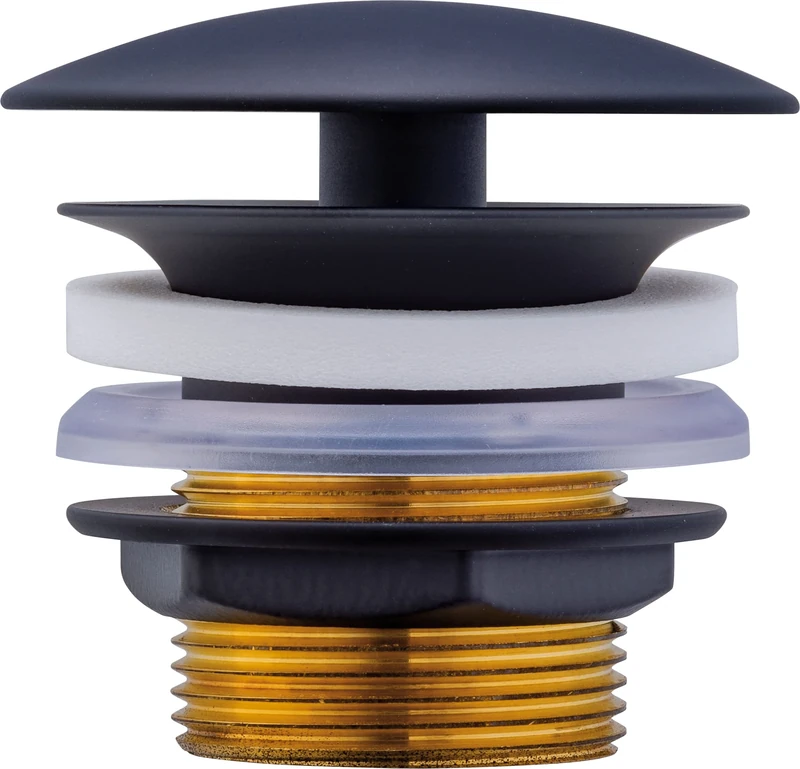 Duravit Universal Drain Fitting with Standard Thread Size 1 ¼, Shaft Valve for Sinks and washbasins Without Overflow, Sink Drain in Matte Black