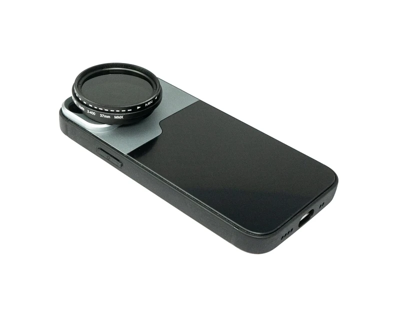 SYSTEM-S ND Vario Filter 37 mm 2 to 4000 Neutral Density with Case for iPhone 13 Mini