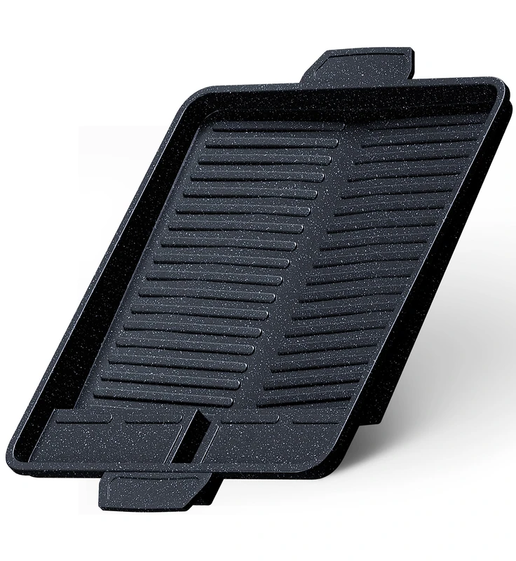 Grill Plate Attachment for Gas Stove, Non-Stick Grill pan for Camping Stove, Grill mat for BBQ, Camping and Gas Grill, Camping Stove Accessories, Grill Tray, Grill Attachment