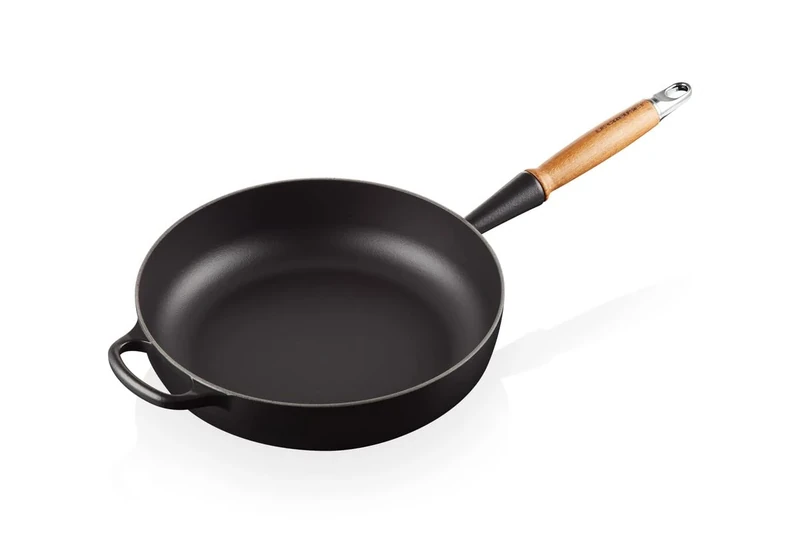 LE CREUSET Signature Cast Iron Saute Pan with Wooden Handle 28cm Matte Black, 20259280000422