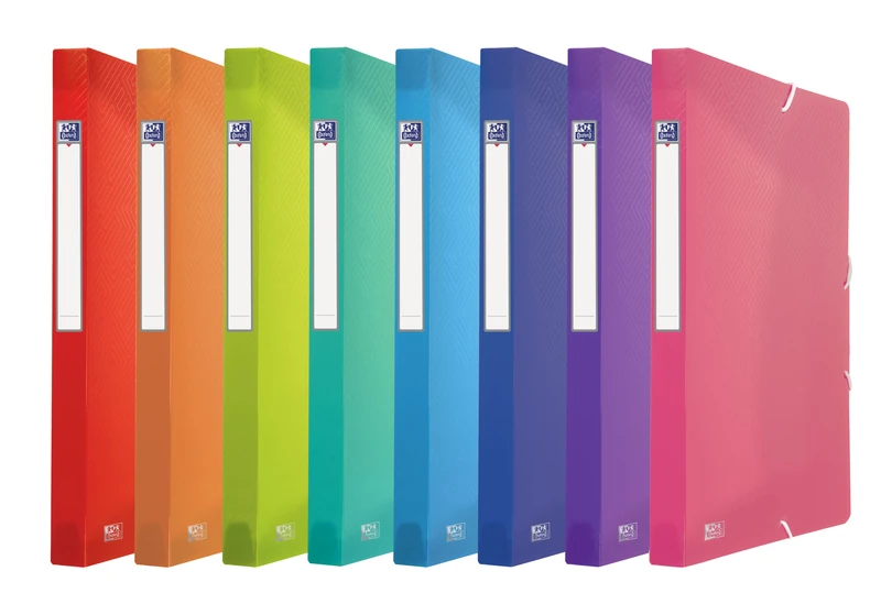 Oxford 10 x A4 Plastic Collection Box Spine 2.5 cm 8 Colours - Image 1