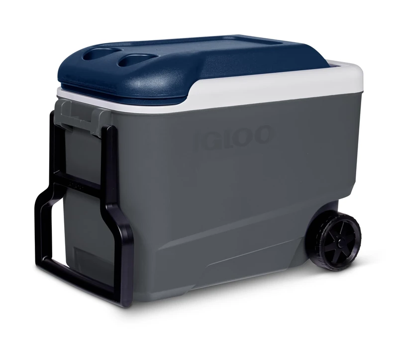 IGLOO MaxCold 40QT Roller Cool Box, Ash Grey/Blue, 38 Litre