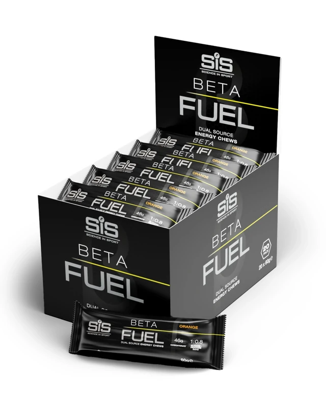 Science in Sport BETA Fuel Bar 20 x 60g Orange Vegan – With 46g of carbohydrates, delicious and ideal as energy sources for power training