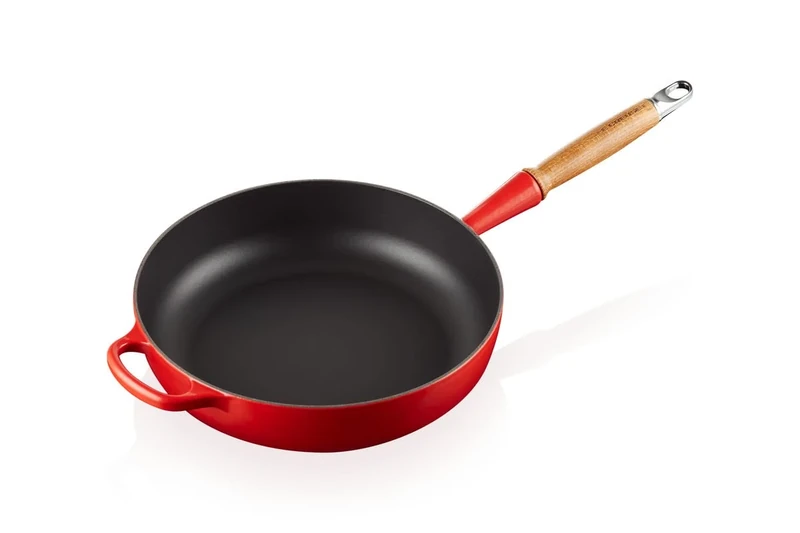 LE CREUSET Signature Cast Iron Saute Pan with Wooden Handle 28cm Cerise, 20259280600422