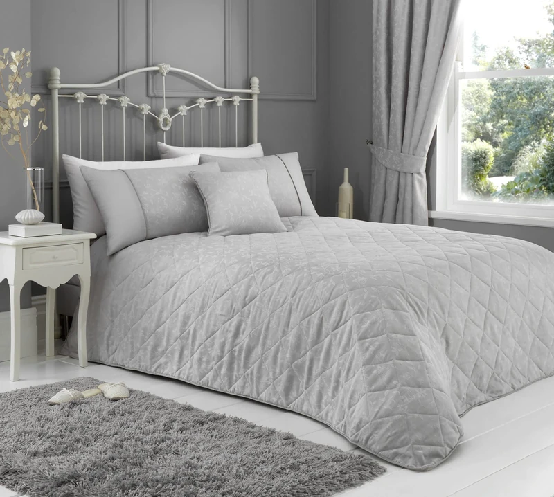 Dreams & Drapes Woven - Michaela - Bedspread - 220cm x 240cm in Silver