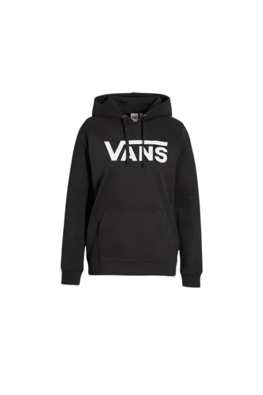 Vans Women's Hooded Sweatshirt Drop V Logo Hoodie, Black, L