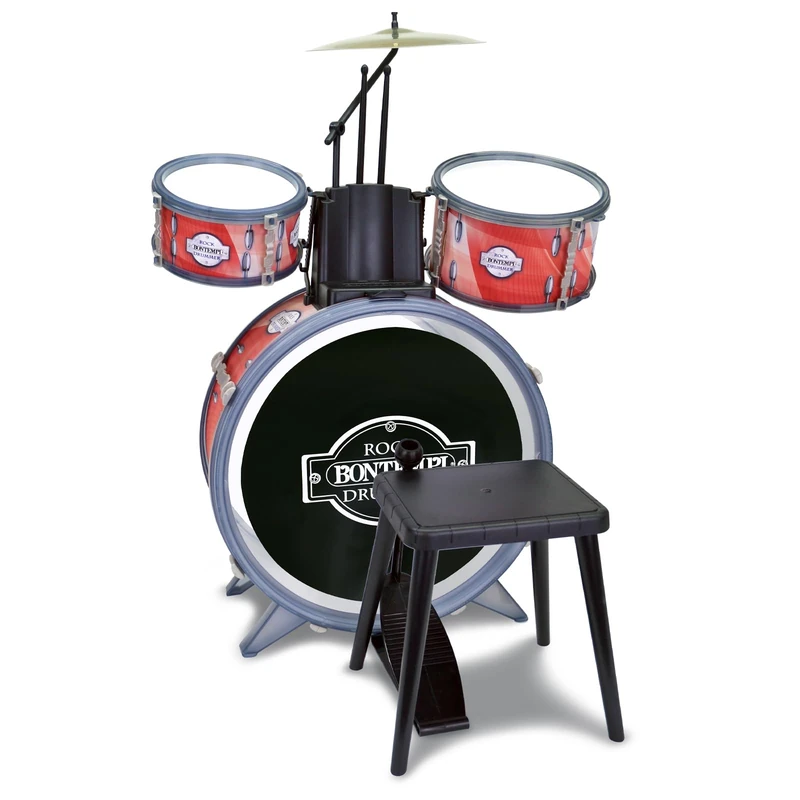 Bontempi - BeatMaster: Bontempi-514506 Children's Drum with Realistic Sounds and Fun, 500 x 500 x 680 mm, Red and Black
