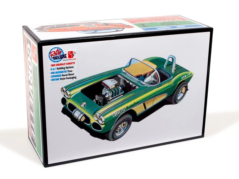 AMT 1/25 1962 Chevy Corvette Model Kit - AMT1318/12 Multi-Colour