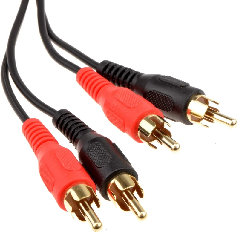 World of Data 15m TWIN PHONO RCA Cable - 24k Gold - Male to Male - Left & Right Audio - Stereo - 2RCA - 2xRCA 10 PACK