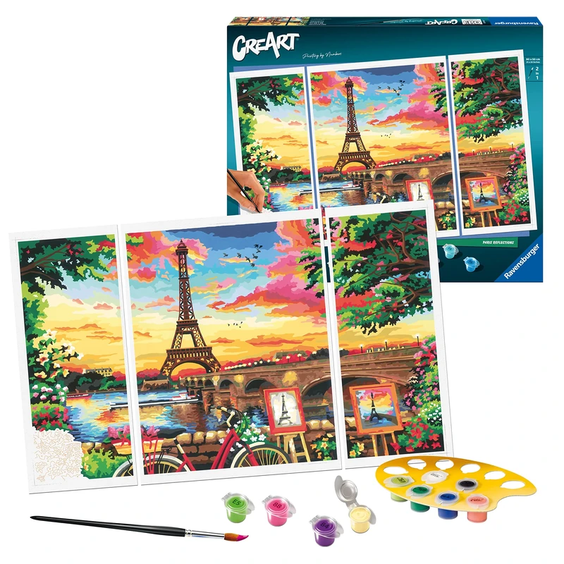 Ravensburger CreArt Paris Romance Paint by Numbers for Adults Craft Kits for Adults and Kids Age 12 Years Up