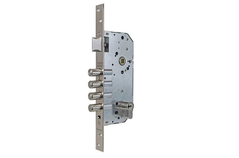 Tesa Assa Abloy R20AB Single Point Push Down Security Lock for Doors, Nickel-plated, Cilindro 30 x 30 mm