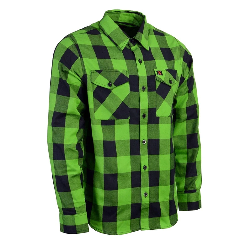 Milwaukee Leather NexGen Men's Mng11656-multi-4x MNG11656 Black, Green Long Sleeve Flannel, Multi, XXXXL