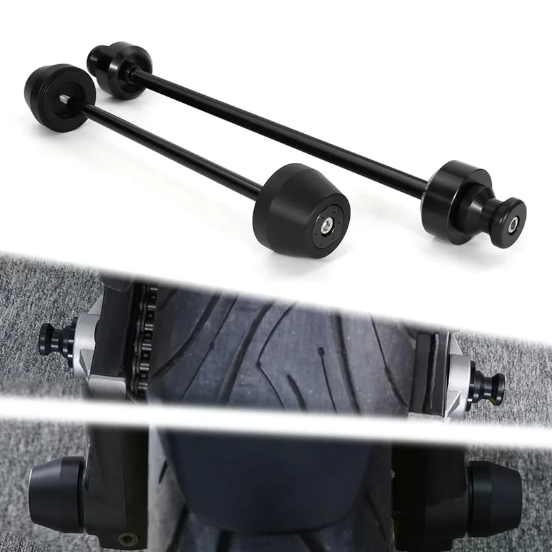 Xitomer Front and Rear Axle Sliders & Swing Arm Stand Bobbins Fit for MT-07 2014-2024 & FZ-07, YZF-R7 2022-2025Motorcycle Front and Rear Axle Sliders CNC Aluminum (Black)