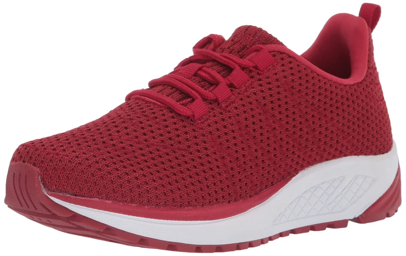 Propét Women's Tour Knit Sneaker, Red, 12 UK