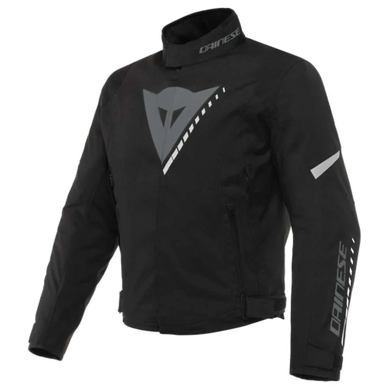Dainese - Veloce D-Dry Jacket, 4-Season Motorbike Jacket for Men, Breathable and Waterproof, Men Motorcycle Jacket with Removable Thermal Lining, Rainproof and Comfortable, Black/Grey/White