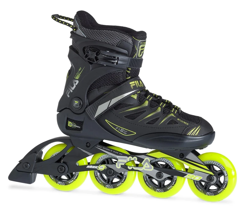 FILA SKATES 010621055 GHIBLI 90 Inline skate Unisex BLACK/LIME Size EU 44