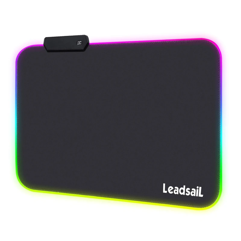 LeadsaiL RGB Gaming Mouse Mat 350 * 250 * 4mm with 12 Light Modes Luminous Mousepad, Non-slip Rubber Base, Spill-Resistant Glowing LED Mouse Mat for Laser/Optical Mice - Image 1
