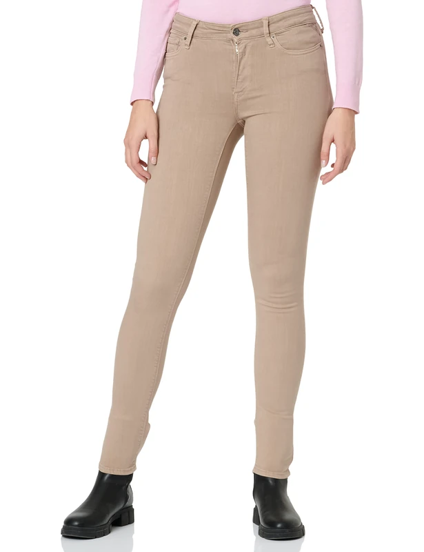 REPLAY Damen Jeans Luzien Skinny-Fit Hyperflex Colour X-Lite mit Stretch, Light Taupe 803 (Grau), 25W / 32L - Image 1