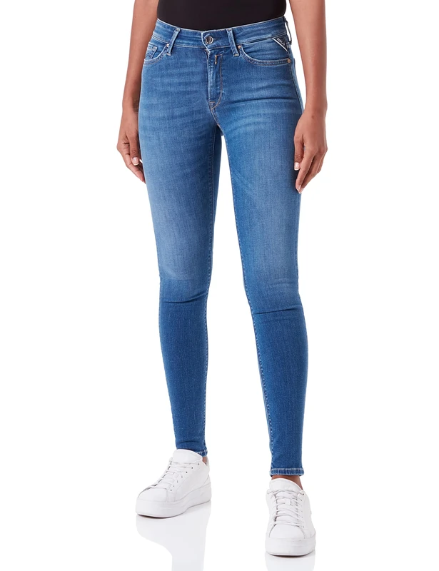 REPLAY Women's Luzien Jeans, Medium Blue, 25W x 32L - Image 1