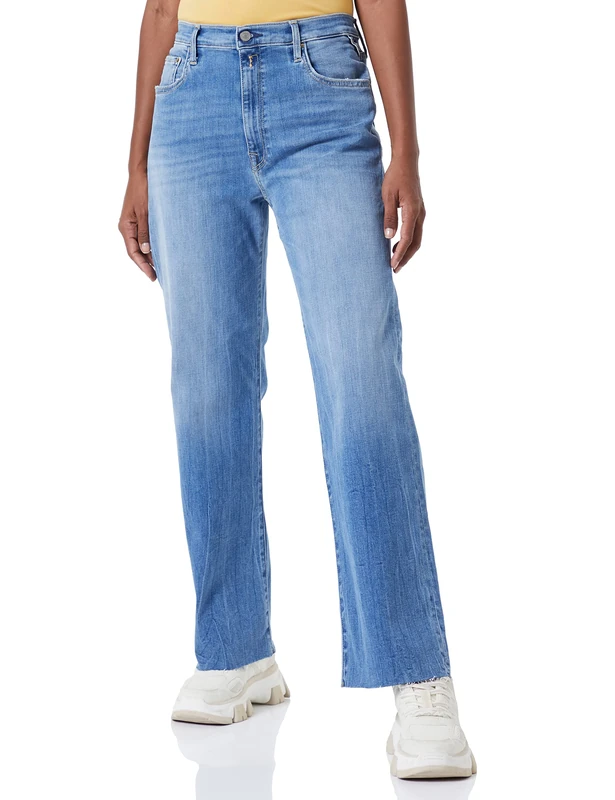 REPLAY Women's Reyne Jeans, 010 Light Blue, 25W x 28L