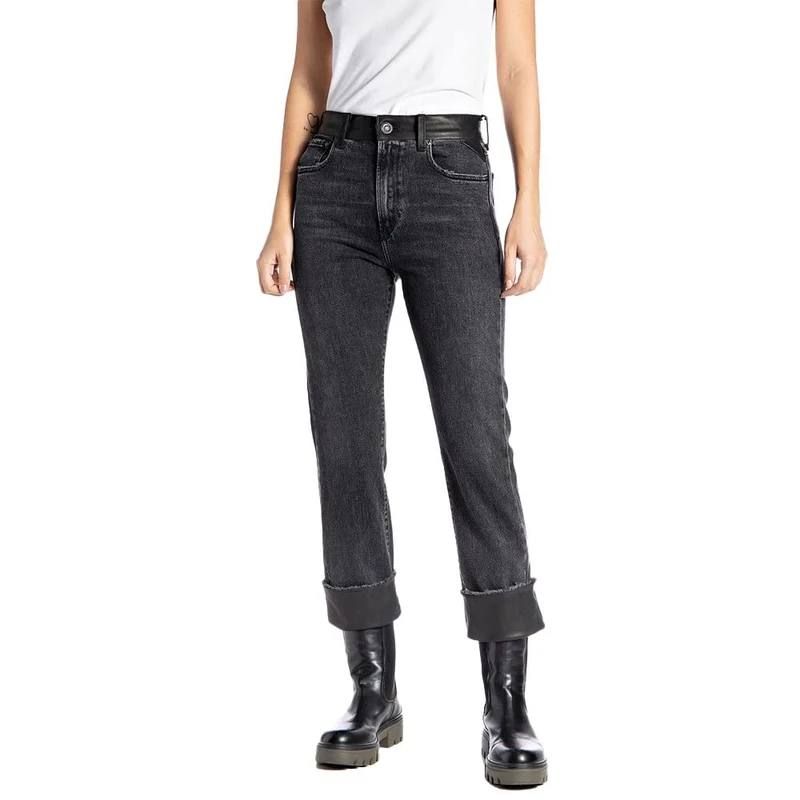 REPLAY Women's Sharljn Jeans, 098 Black, 32W x 28L