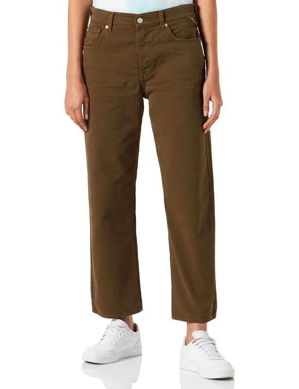 REPLAY Women's Heveleen Jeans, 238 Army Green, 31W (Regular) - Image 1