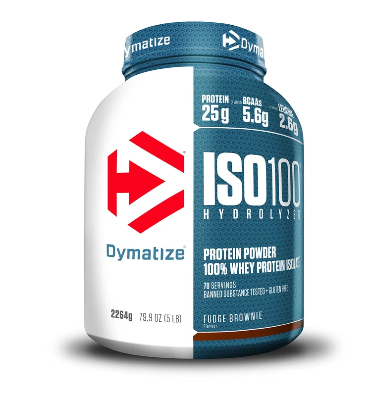 Dymatize ISO 100 Hydrolyzed Fudge Brownie 2264g - Whey Protein Hydrolysat + Isolate Powder