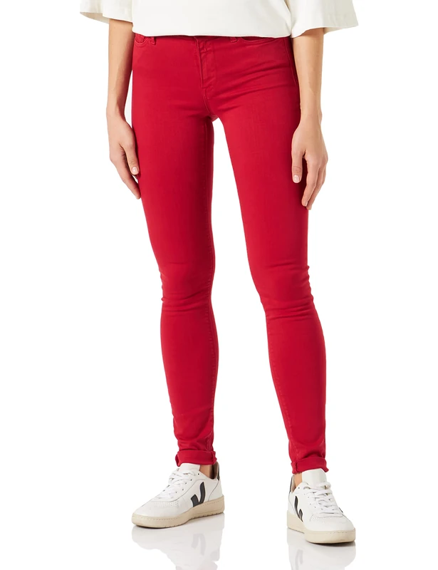 REPLAY Women's Luzien Hyperflex Colour Xlite Jeans, 056 Red, 31W x 28L