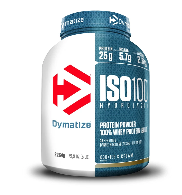 Dymatize ISO 100 Hydrolyzed Cookies & Cream 2264g - Whey Protein Hydrolysat + Isolat Powder