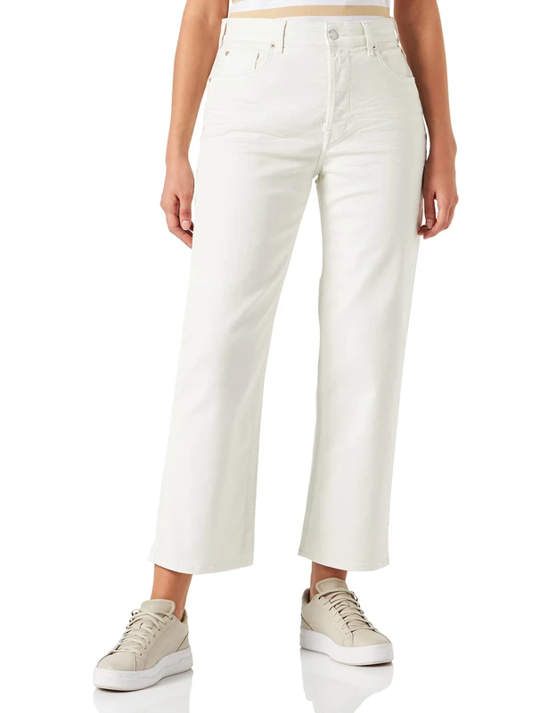 REPLAY Women's heveleen Jeans, 011 Natural White, 26 W