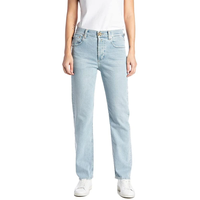REPLAY Women's Maijke Straight Jeans, 011 Super Light Blue, 30W x 30L