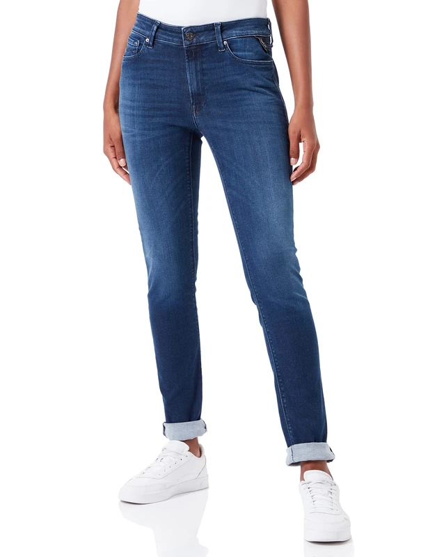 Replay Damen Jeans Luzien Skinny-Fit Hyperflex Cloud mit Stretch, Dark Blue 007 (Blau), 30W / 28L