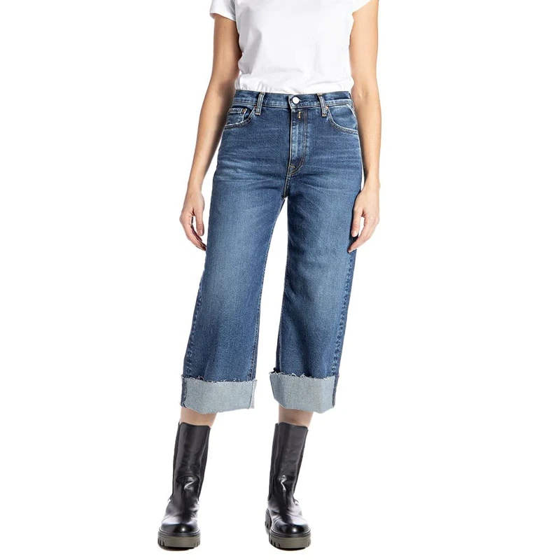 REPLAY Women's Fahra Jeans, 009 Medium Blue, 26W (Regular)