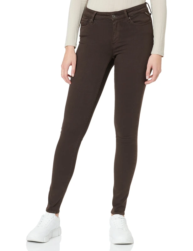 REPLAY Women's Luzien Hyperflex Colour Xlite Jeans, 529 Coffee, 25W x 32L
