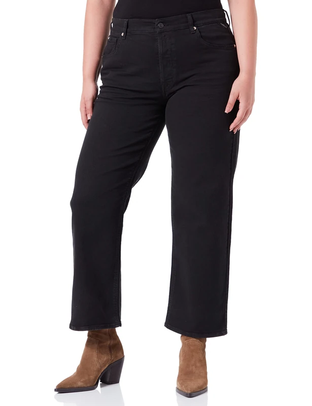 REPLAY Women's heveleen Jeans, 998 Nearly Black, 30 W