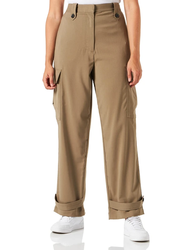 Replay Women's W8020 High Waist Cargo Trousers - 431 Military