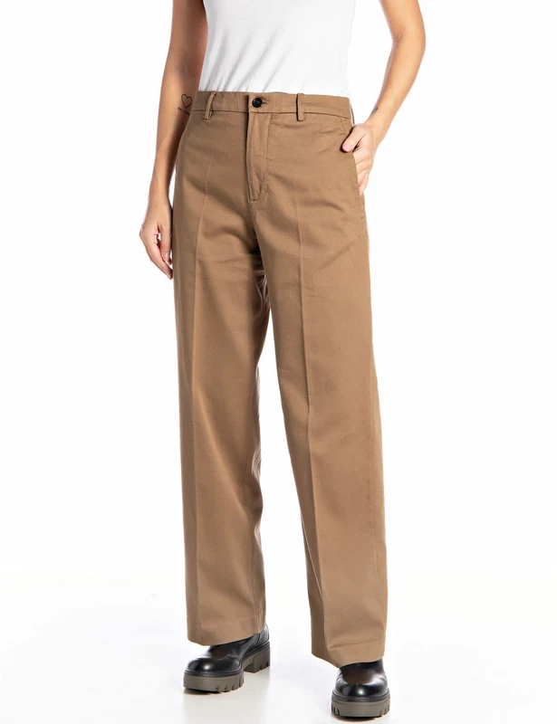REPLAY Women's W8021 .000.84491 Trousers, 229 Khaki, 24W EU, 229 Khaki, 24 W