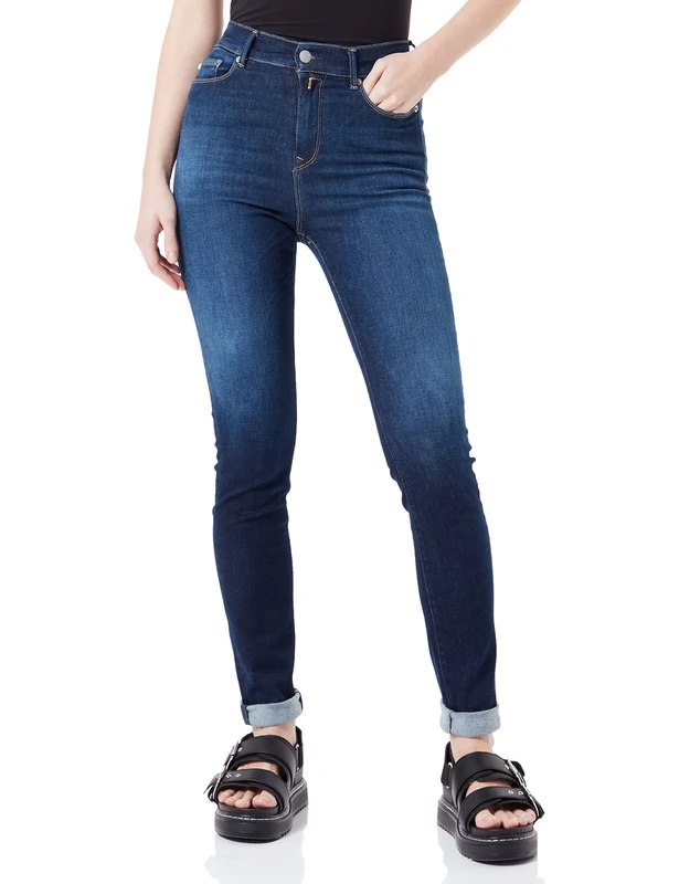 REPLAY Women's Mjla Jeans, 007 Dark Blue, 27W x 30L