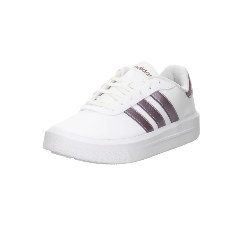 adidas Women's Court Platform Shoes, Cloud White / Matt Purple Met / Purple, 7 UK