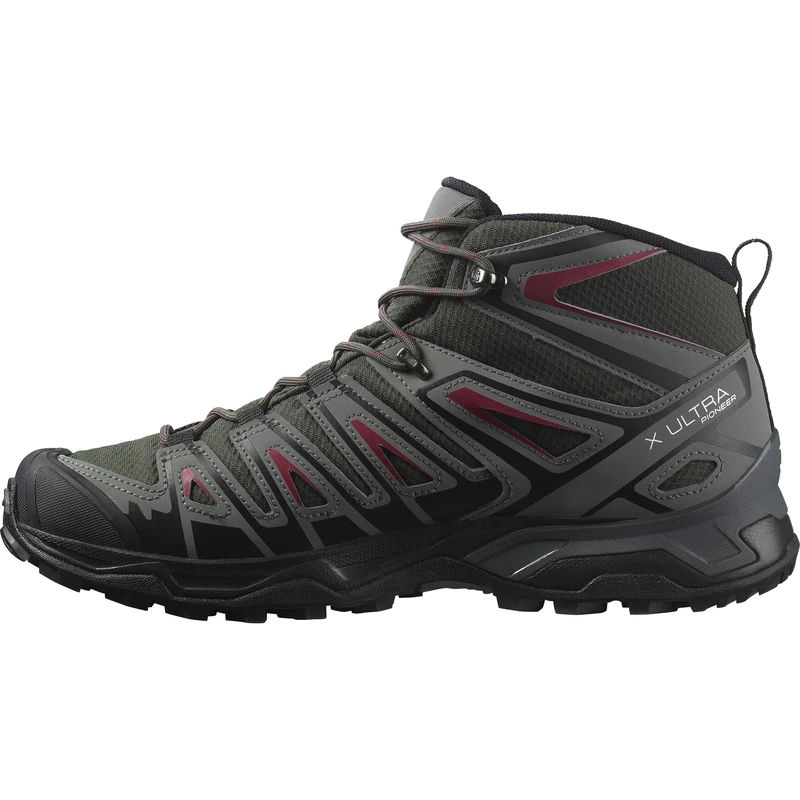 SALOMON Men's X Ultra Pioneer Mid Gore-tex Hiking Shoe, Peat Quiet Shade Biking Red, 9.5 UK