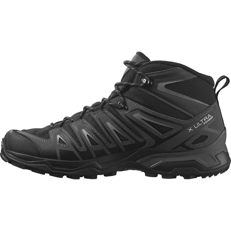 Salomon X Ultra Pioneer Mid Gore-Tex Waterproof Men's Outdoor Shoes, All Weather, Secure Foothold, and Stable & Cushioned, Black, 7