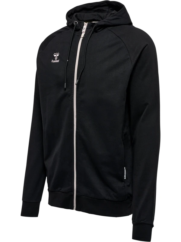 hummel Women's Hmlmove Grid Cot. Zip Hoodie for Women Hooded Sweatshirt, Black, XS EU