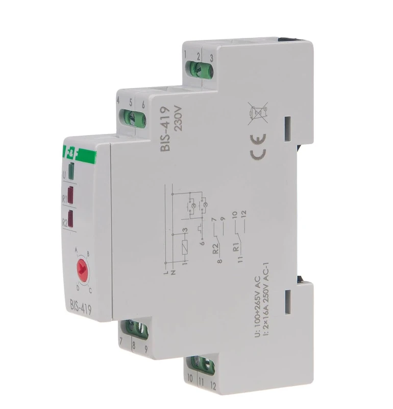 Bistable Relay 2P 16A Separate 230VAC/DC 230VAC 4 Function BIS-419 f&f 5908312598046 - Image 1