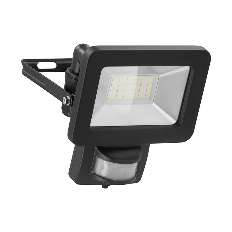 goobay 53879 LED Floodlight with Motion Sensor - LED Spotlight with 20 W - Neutral White Light 4000 K - 1700 Lumen - Beam Angle 100 Degree - IP65 - Black
